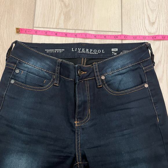Liverpool Stitch Fix Women's Dark‎ Wash Straight Jean Size 0 Long - Picture 8 of 10